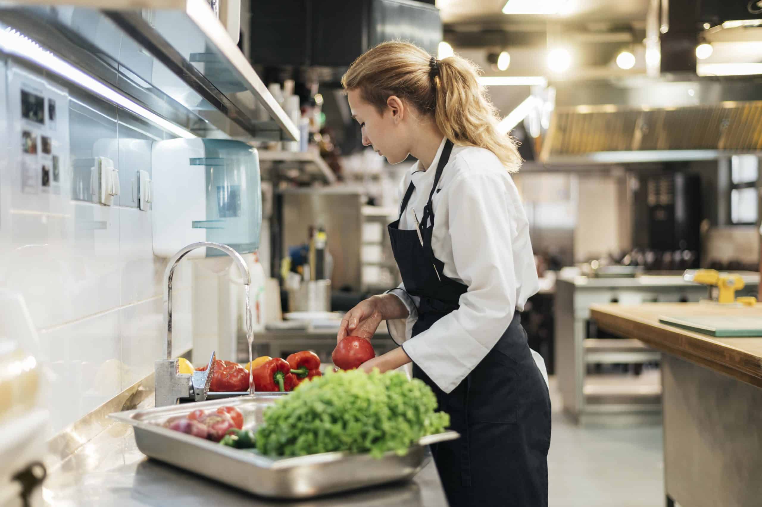 Cantinière qui cuisine